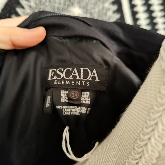 🖤 Vintage 90's Escada Elements Mid-Length Unisex Wear Blazer, Black, Flare Arm - Picture 13 of 14